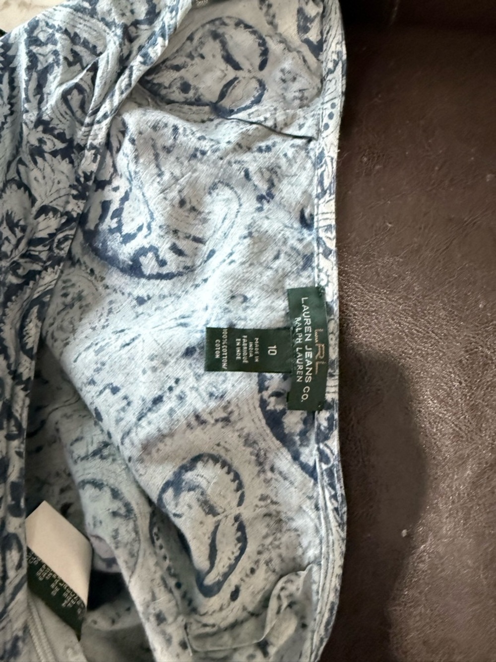 Ralph Lauren Light Blue Paisley Tiered Skirt - Picture 2 of 3